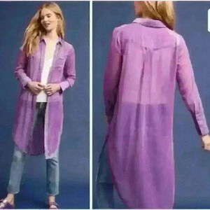 Anthropologie Akemi + Kin Purple Velvet Duster, size XS